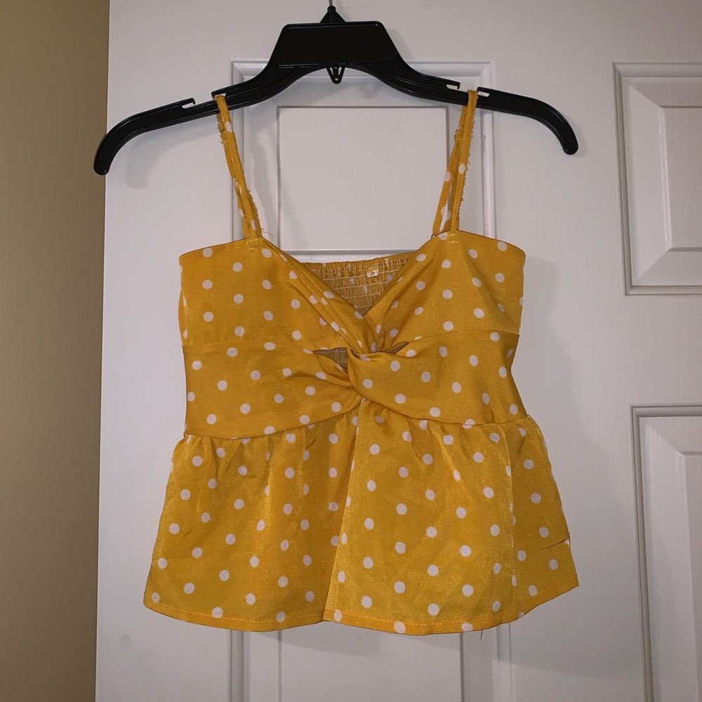 Yellow & white top